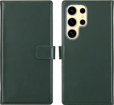 Produktbild von Selencia Echtleder Klapphülle Samsung Galaxy S25 Ultra - Grün