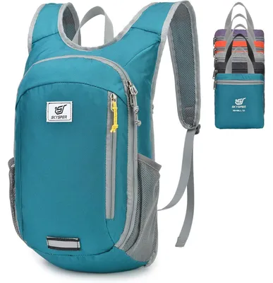 Image de Sac à dos pliable, 10 litres, ultraléger, imperméable, idéal pour une journée, couleur vert émeraude