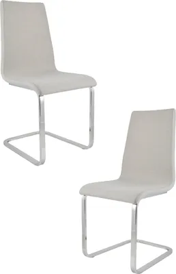Obrázok produktu pre t m c s Tommychairs - Súprava 2 konzolových stoličiek LONDON s vysokopevnostným obdĺžnikovým konzolovým rámom z ocele a sedacou plochou z viacvrstvového dreva čalúneného a potiahnutého látkou vo farbe perleťovo sivá