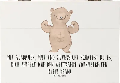 Produktbild von Mr. & Mrs. Panda Box Wettkampfvorbereitung meistern 22 x 15 cm - Weiß - Geschenk, schmuckbox, Radfahren, Mutmacher, schatztruhe, Erfolg, Truhe, Kiste mit Deckel, Trost