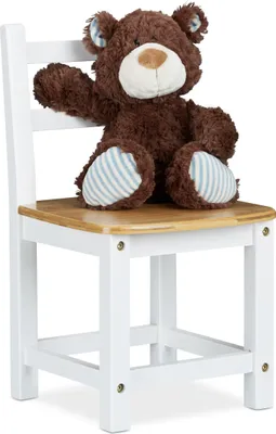 Obrázok produktu pre Detská stolička Relaxdays RUSTICO z bambusu, pre chlapcov a dievčatá, stolička do detskej izby, rozmery: cca 50 x 28,5 x 28 cm, biela / prírodná