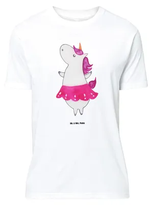 Produktbild von Mr. & Mrs. Panda Größe XL T-Shirt Einhorn Ballerina - Weiß - Geschenk, Unicorn, mit Spruch, Lebenslust, Shirt, Tshirt, Wohnung, Geburtstag