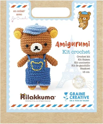 Produktbild von Graine Creative Amigurumi Häkelset Rilakkuma Kuscheltier 15 cm Set