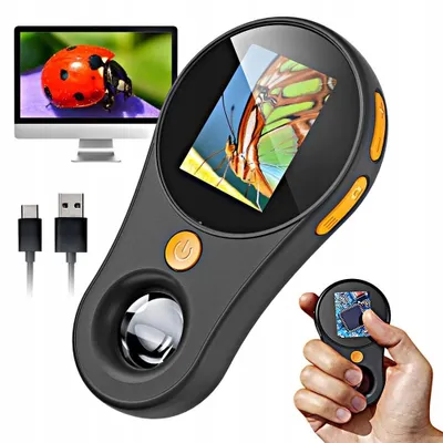 Produktbild von Tragbares 2 Zoll Digital Mikroskop 1080P 500-fache Video-Münzmikroskop mit Lupe und 8 LEDs für die Reparatur von Elektronikmünzen, Schmuck und Uhren