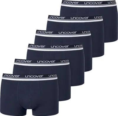 Produktbild von uncover by Schiesser 6er Pack Basic Retro Short / Pant Shorts mit Logo-Webgummibund, Komfortabel und formstabil, In perfekt sitzender, elastischer Single-Jersey-Qualität