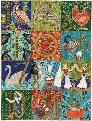 Produktbild von Bothy Threads Kreuzstich-Set "12 Tage Weihnachten", 31x42cm, XX12, Zählmuster