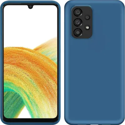 Produktbild von Galaxy A33 5G Hülle, Flüssig Silikon Weich Gummi Schutzhülle für Samsung Galaxy A33 5G Blau