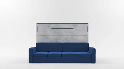 Zdjęcie produktu dla Półkotapczan poziomy "Invento Nova 140H" (140x200) szary beton z sofą Magic Velvet