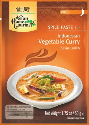 Immagine prodotto di Pasta di spezie Asian Home Gourmet per curry di verdure indonesiano 50g