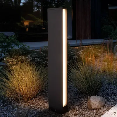 Produktbild von Lucande LED-Wegeleuchte Lirka, 2-flammig, grau, Metall, 60cm