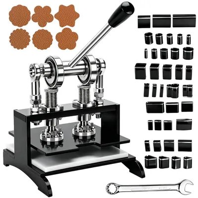 Manuelle Lederstanzmaschine 1,5 t, 39-teilig, 20x20 cm