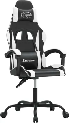 Produktbild von Gaming-Stuhl Schwarz und Weiß Kunstleder