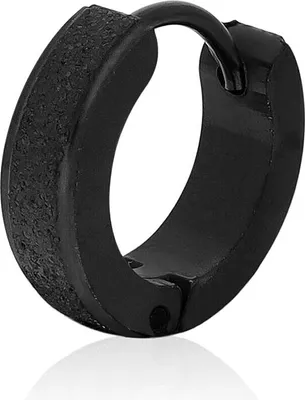 Produktbild von Mono-Ohrring   Kreisförmig GioiaPura Schwarz   Kollektion Hoop - mann