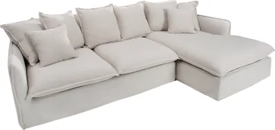 Produktbild von riess-ambiente Großes Ecksofa HEAVEN 255cm natur beige Leinenstoff Federkern inkl. Kissen Landhausstil Couch Eckcouch Sofa Landhaus Eckcouch Couch Sofa