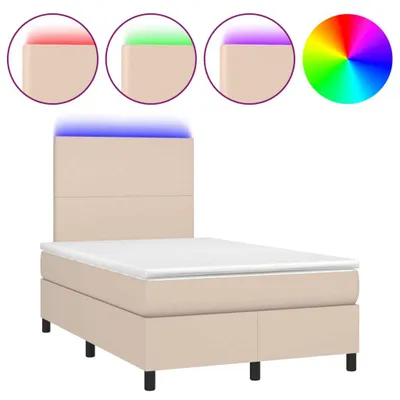 Produktbild von Boxspringbett mit Matratze & LED Cappuccino-Braun 120x190 cm