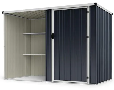 Productafbeelding van COSTWAY tuinhuisjes van metaal, bergingen voor gereedschap met afsluitbare deur, 2 legplanken, hangslot en 3 sleutels, weerbestendige tuinhuis, gereedschapskast