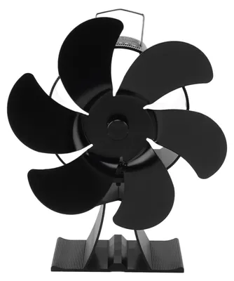 Obrázek produktu pro Černý, tepelně poháněný ventilátor pece se 6 lopatkami, termodynamicky poháněný komín pro odvod tepla