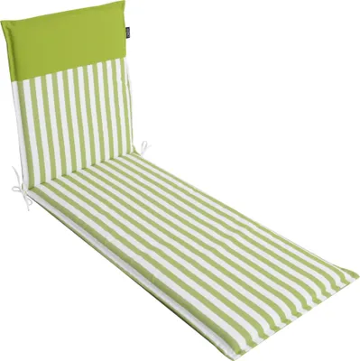 Produktbild von LILENO HOME Sonnenliege Auflage als [1er Set - Rollliege] in Streifen Hellgrün - Uni Hellgrün - Gartenliegen Auflage perfekt für Strandliege - Polster Auflage für Gartenliege (190x60x5cm) MALT