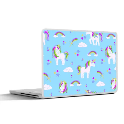Produktbild von MuchoWow® Laptop Aufkleber Sticker Cover Einhorn - Regenbogen - Muster - Kind 30x22 cm - Laptop-Sticker