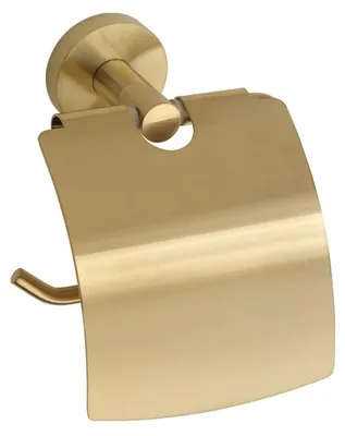 Productafbeelding van X-ROUND Gouden toiletrolhouder met deksel, mat goud