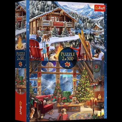 Produktbild von TREFL PUZZLE 2x500 XMAS Weihnachten in den Bergen 37540