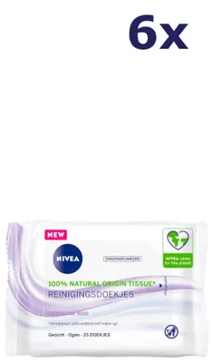 Produktbild von 6x NIVEA Sensitive Reinigungstücher, 25 Stück