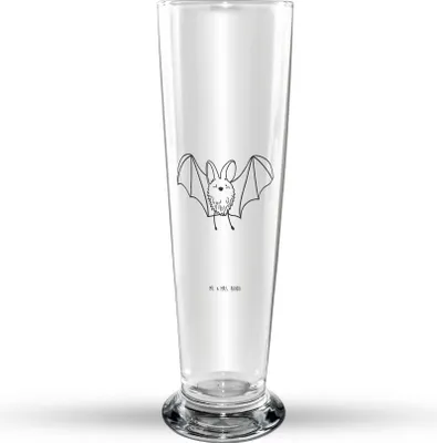 Produktbild von Mr. & Mrs. Panda Bierglas Fledermaus Flügel - Transparent - Geschenk, Glasbierglas, Lustige Sprüche, Bierbecher, Trinkglas, Glasbecher, Bier Glas