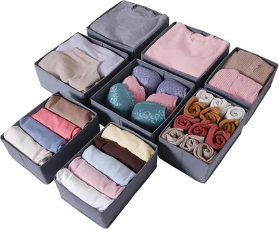 Produktbild von ORLISA Schubladen Organizer 8er Set Kleidung Aufbewahrungsbox Babykleidung