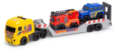 Produktbild von Rettungswagen-Spielzeug – Mit 2 Miniaturfahrzeugen – 32 cm – Bewegliche Teile