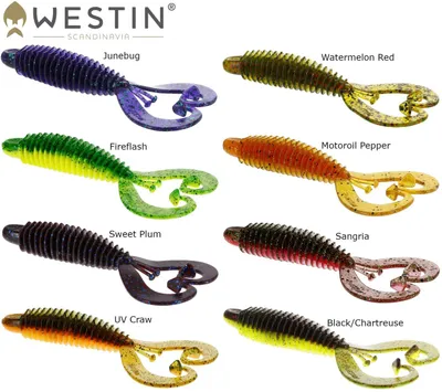 Produktbild von Westin RingCraw Curltail 9cm 6g - 5 Gummiköder, Farbe:Fireflash
