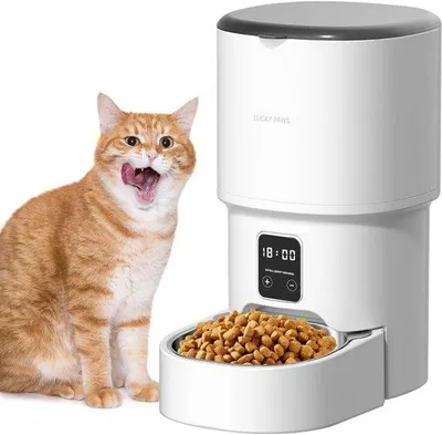 Immagine prodotto di Distributore automatico di cibo per animali domestici, capacità 4 litri - Programmabile, fino a 6 pasti al giorno