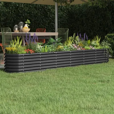Produktbild von Cloris Designermöbel Hochbeet Pulverbeschichteter Stahl 260x40x36 cm Anthrazit 2024 Neu