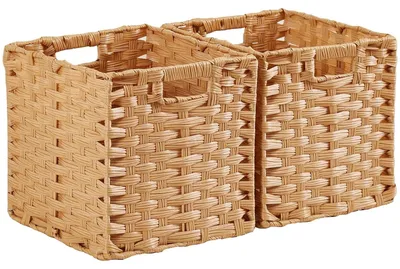Zdjęcie produktu dla Pojemniki z rattanu o pojemności 25 cm, idealne do szaf, zestaw 2 sztuki