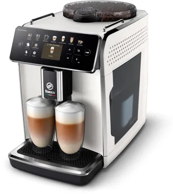 Produktbild von Saeco GranAroma Kaffeevollautomat, 14 Kaffeespezialitäten, 4 Profile, TFT-Display, Weiß (SM6580/20)