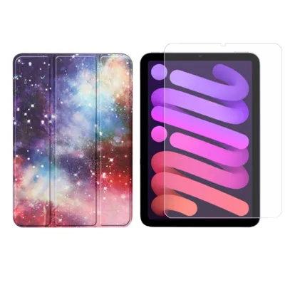 Produktbild von 2in1 Set für Apple IPad Mini 6 2021 8.3 Zoll Tablet mit Schutzhülle + Schutzglas mit Auto Sleep/Wake Hülle