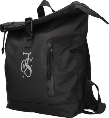 Produktbild von Rolltop-Rucksack Schwarz mit Reißverschluss und gepolstertem Rücken 30x36x8,5 cm
