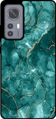 Immagine prodotto di Smartphonica Custodia per telefono adatta a Xiaomi 12 con stampa in marmo - Custodia posteriore in TPU con design in marmo - Oro Verde