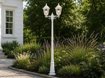 Produktbild von Konstsmide Firenze Standleuchte weiß lackiertes Aluminium, klares Glas 7234-250