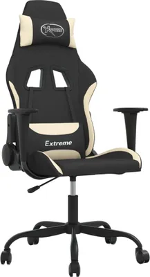 Produktbild von vidaXL Gaming-Stuhl Schwarz und Creme Stoff