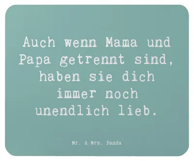 Produktbild von Mr. & Mrs. Panda Mouse Pad Spruch Trennung von den Eltern - Meeresbrise - Geschenk, Familien Liebe, pc mausunterlage, Zuversicht, computer mousepad, Vertrauem, Mauspad