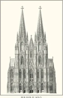 Produktbild von vianmo Holzschild 30x20 cm Zeichnung 20x30 der Dom zu Köln Kölner Dom