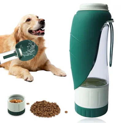 Produktbild von 600 ml Trinkflasche für Hunde und Katzen, inklusive Futterfunktion