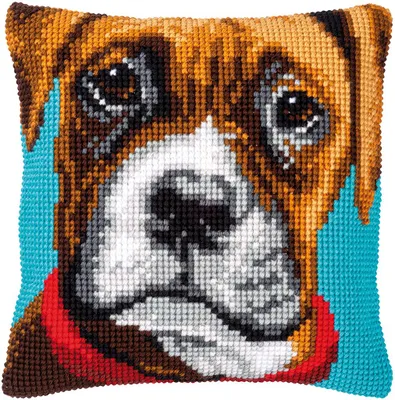 Produktbild von Vervaco Kreuzstichkissen "Boxer", Stickbild vorgezeichnet, 40x40cm