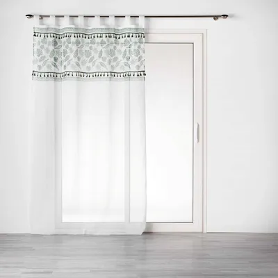Produktbild von Gardine mit Schlaufen MILAGREEN, Voile, tropisches Muster, 140 x 240 cm
