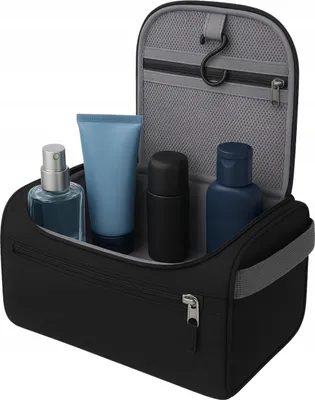 Produktbild von EDIBAZZAR | Hängender Kosmetikkofferhaken, erweiterbare Kosmetiktasche, Schwarz