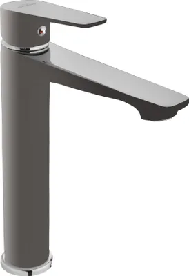 Produktbild von BADLAND Waschtischarmatur Wasserhahn Hoch DOKOS Mischbatterie für Badezimmer in Grau
