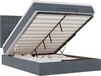 Obrázok produktu pre vidaXL Osmanská posteľ s matracmi tmavosivá 140x190 cm zamat