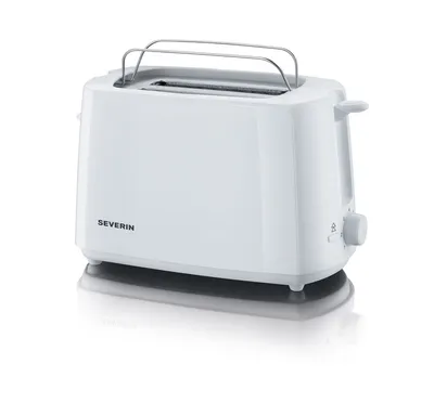 A white Severin toaster is shown from a front-diagonal angle against a white background.
