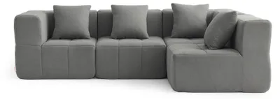 Produktbild von MILYSOFA SOFABULOUS 4-Sitzer-Modul-Ecksofa, feiner Schlingenstoff, Wolkengrau