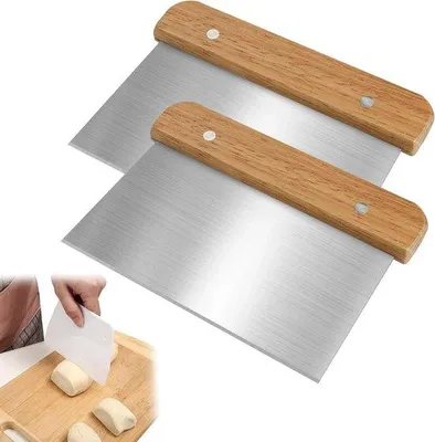 Image de Set de couteaux en acier inoxydable, 2 pièces - 15 cm - manche en bois - lot